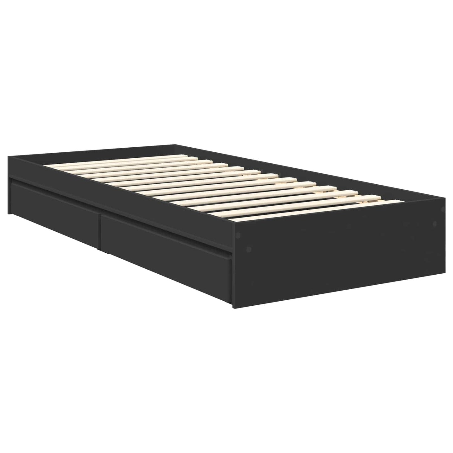 Letto con Contenitore Nero 90 x 190 cm Legno multistrato | homemem39