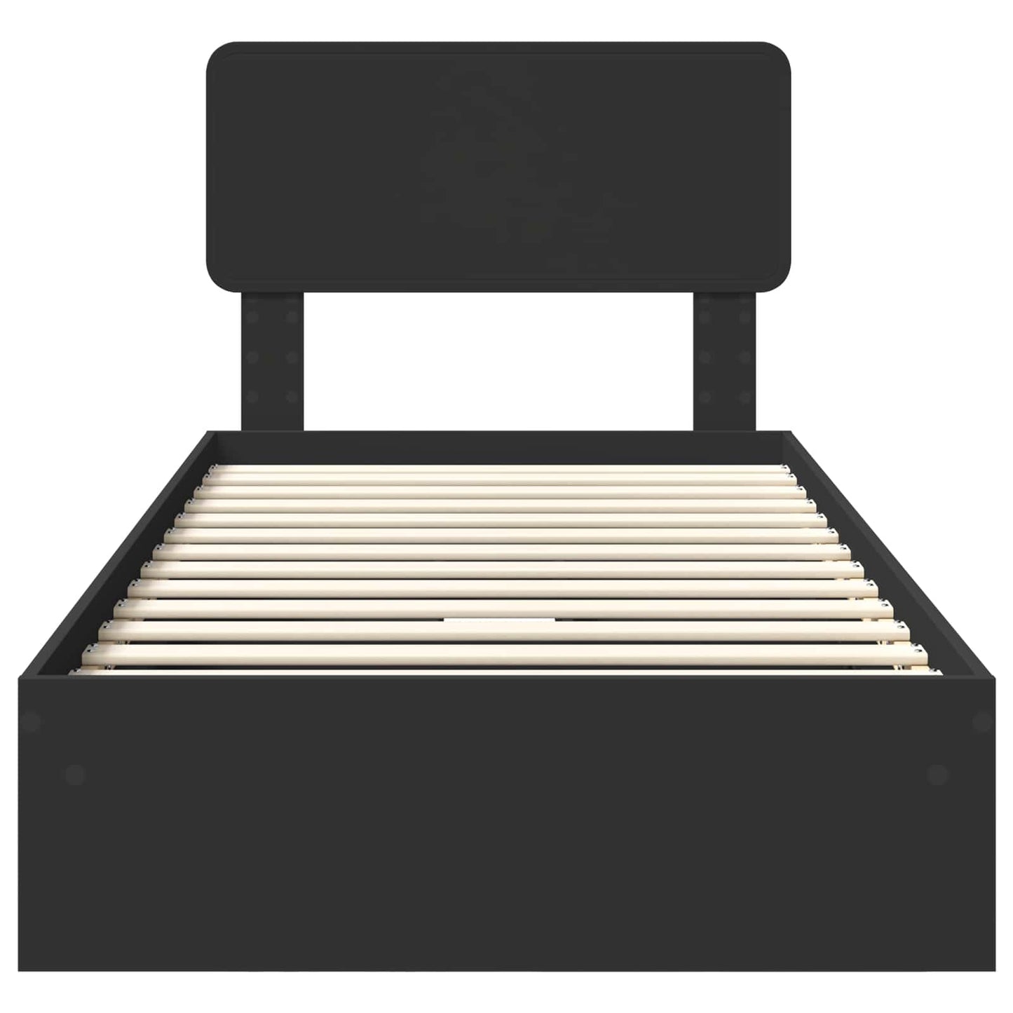 Letto con Contenitore Nero 90 x 190 cm Legno multistrato | homemem39