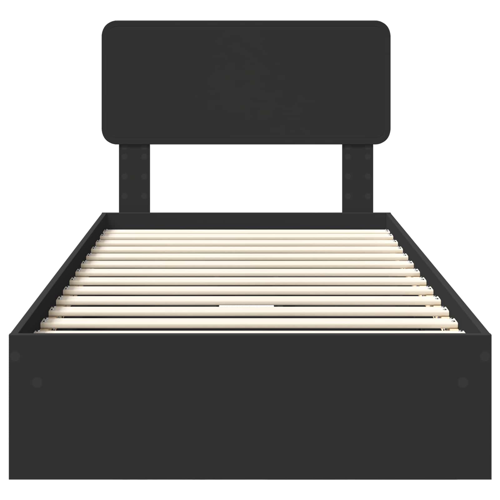 Letto con Contenitore Nero 90 x 190 cm Legno multistrato | homemem39