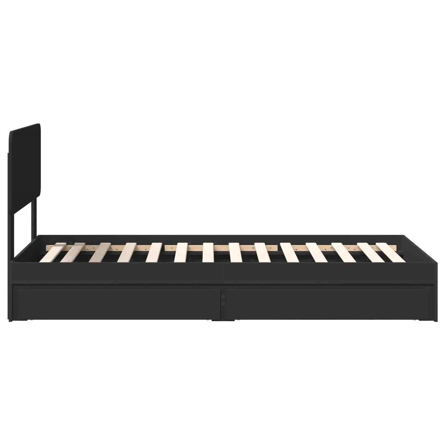 Letto con Contenitore Nero 90 x 190 cm Legno multistrato | homemem39