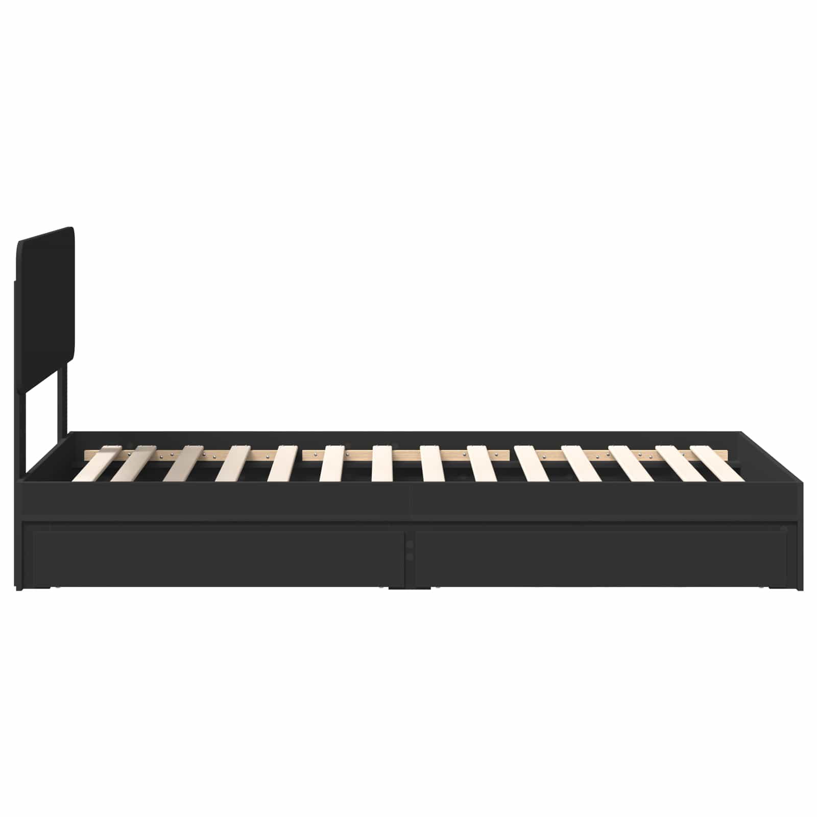 Letto con Contenitore Nero 90 x 190 cm Legno multistrato | homemem39