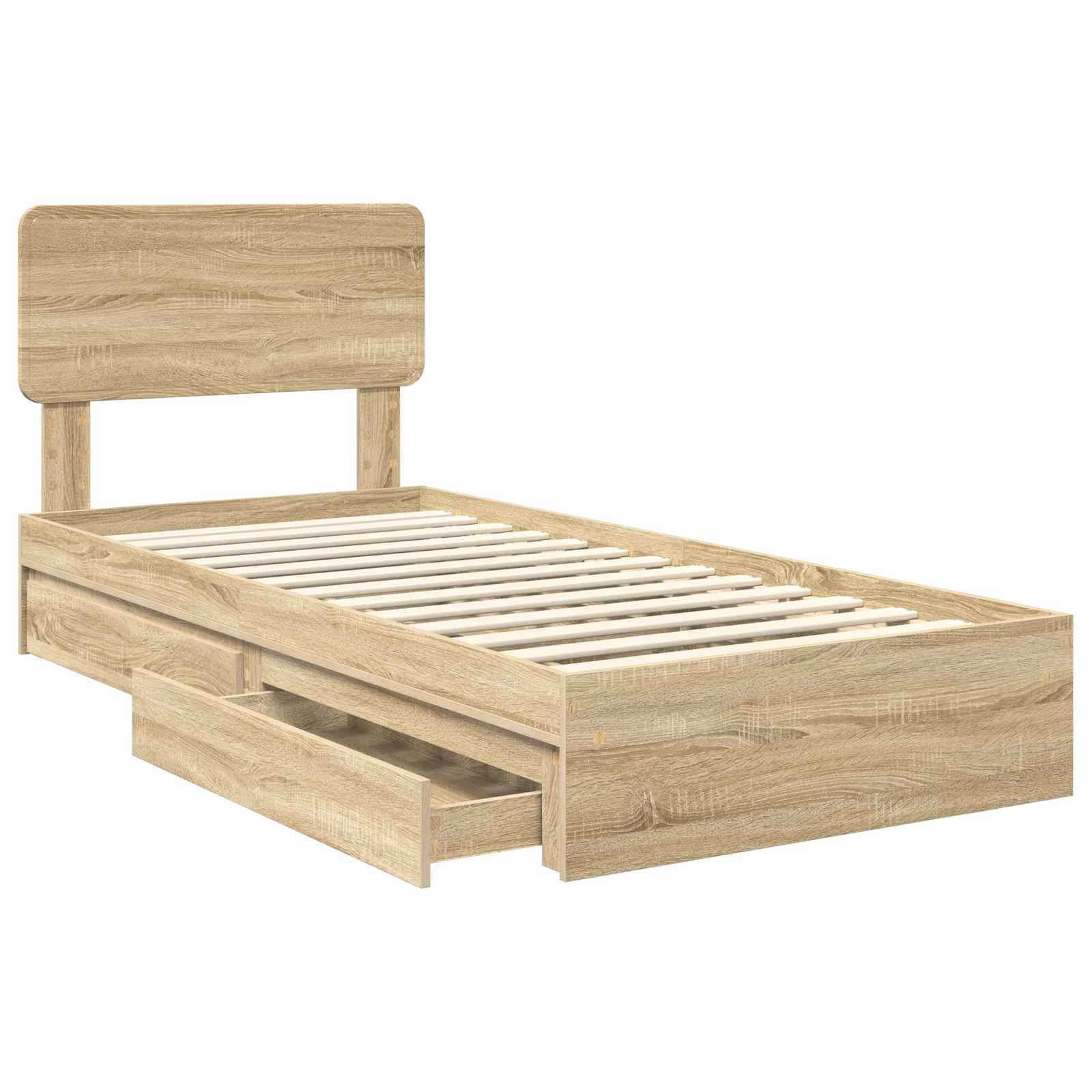 Letto con Contenitore con testiera Rovere Sonoma 90 x 190 cm | homemem39