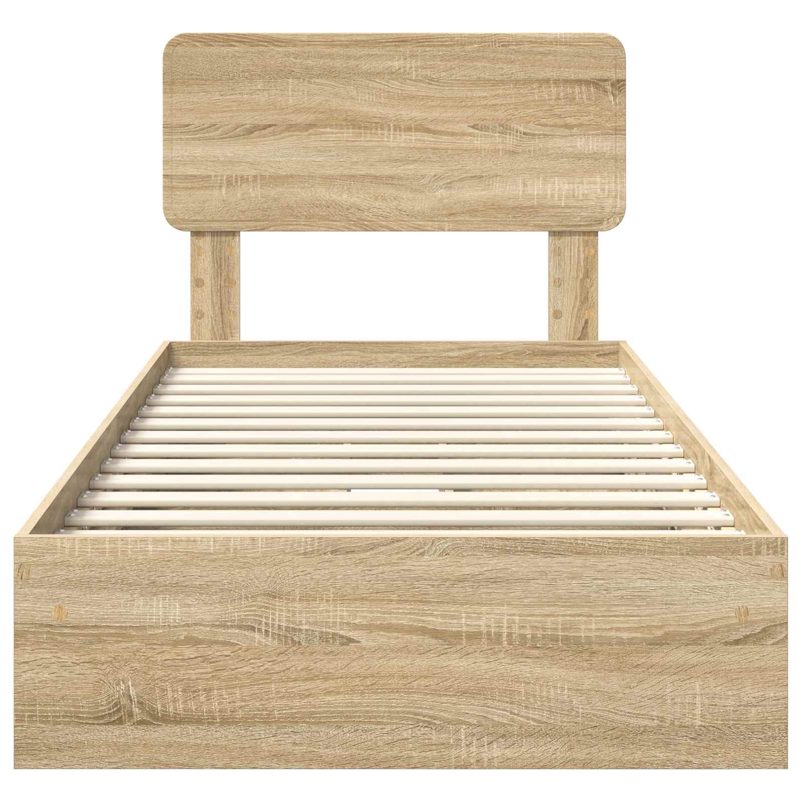Letto con Contenitore con testiera Rovere Sonoma 90 x 190 cm | homemem39