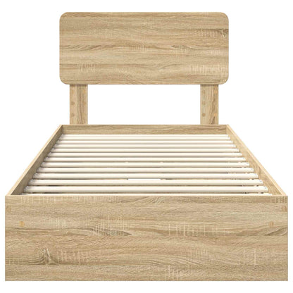 Letto con Contenitore con testiera Rovere Sonoma 90 x 190 cm | homemem39