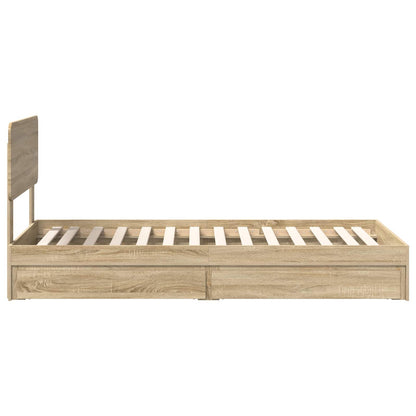 Letto con Contenitore con testiera Rovere Sonoma 90 x 190 cm | homemem39