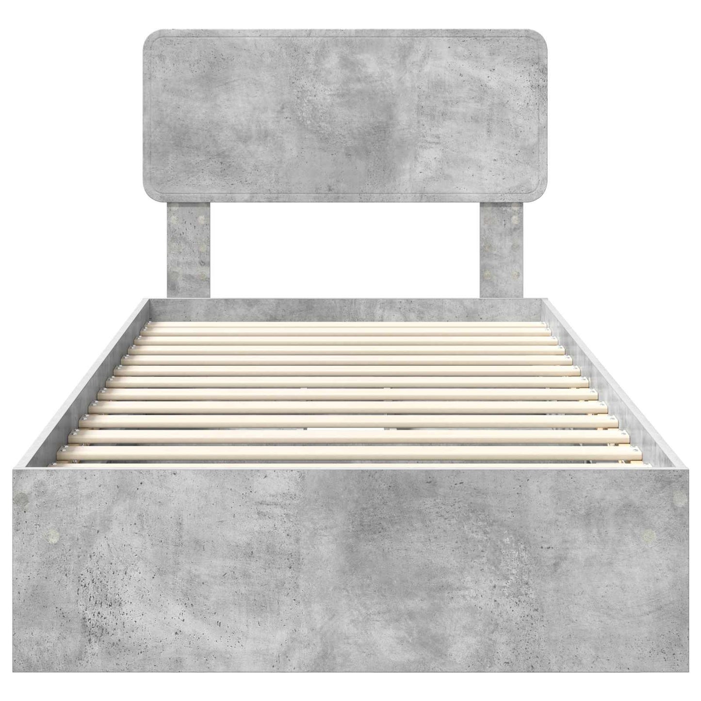 Letto con Contenitore con testiera Grigio cemento 90 x 190 cm | homemem39