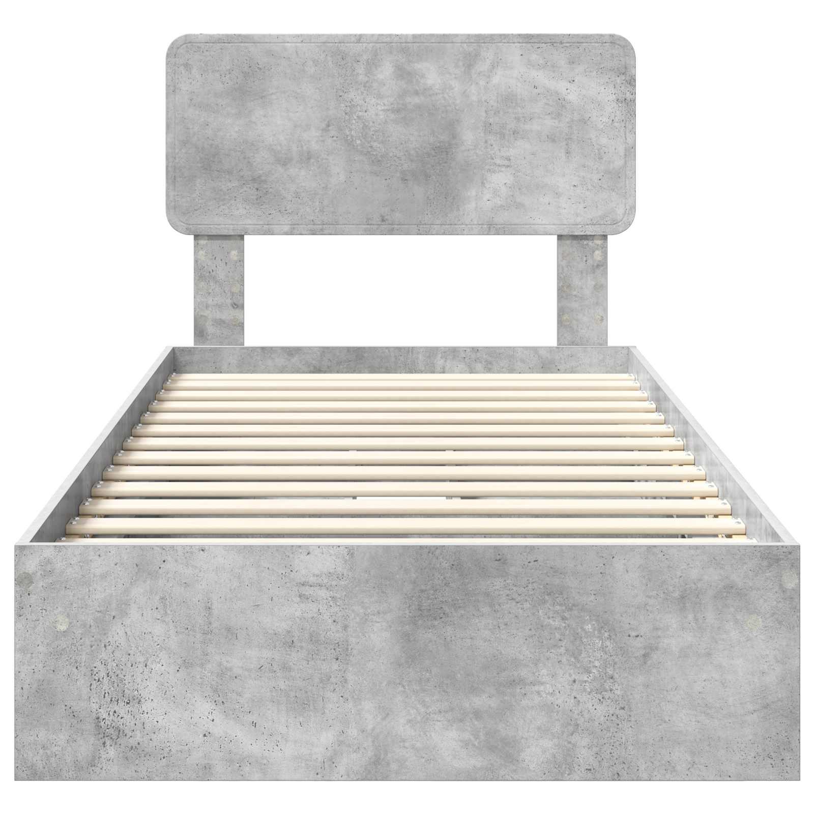 Letto con Contenitore con testiera Grigio cemento 90 x 190 cm | homemem39