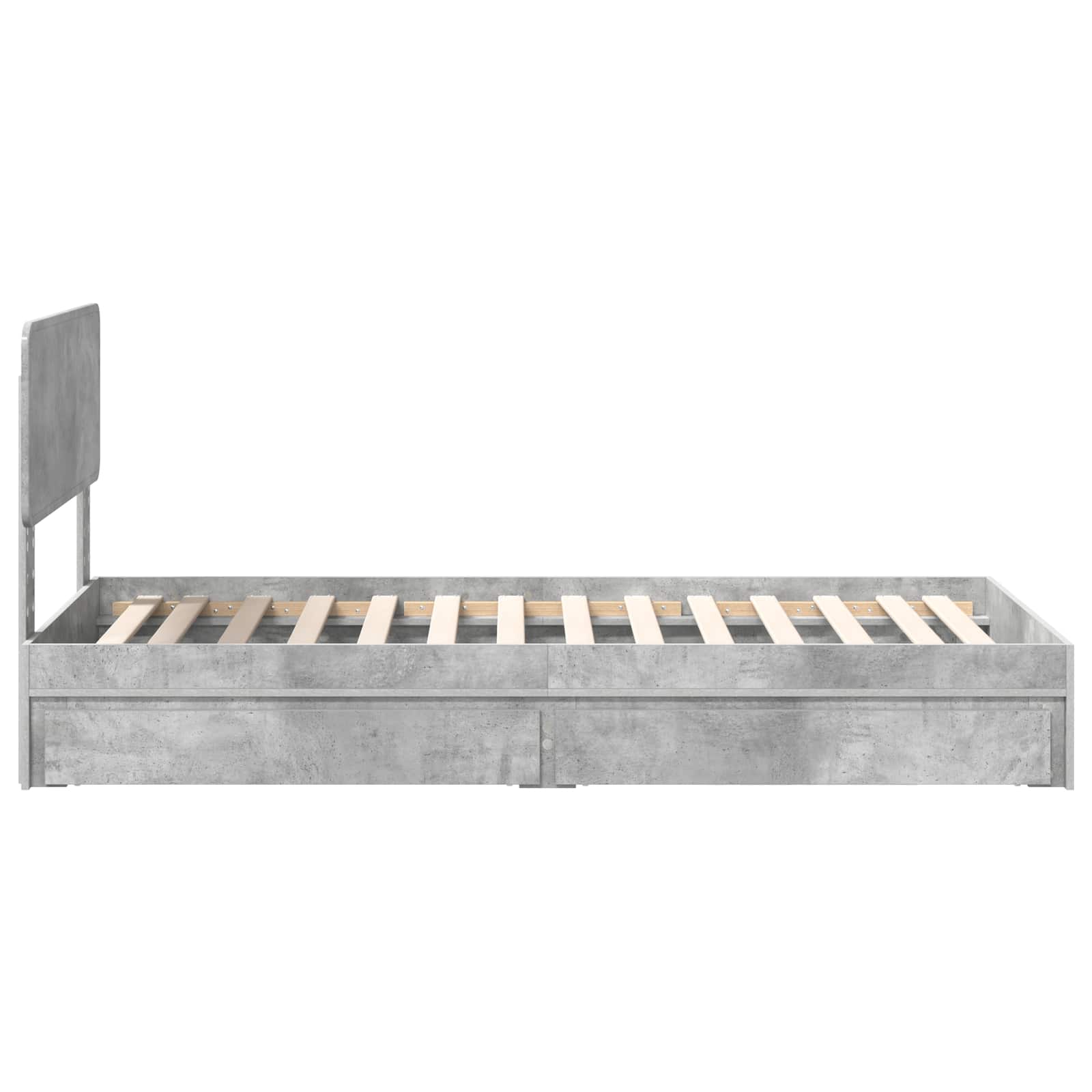 Letto con Contenitore con testiera Grigio cemento 90 x 190 cm | homemem39