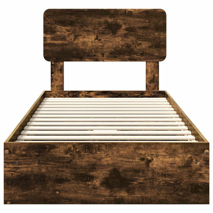 Letto con Contenitore Rovere fumé 90 x 190 cm Legno multistrato | homemem39