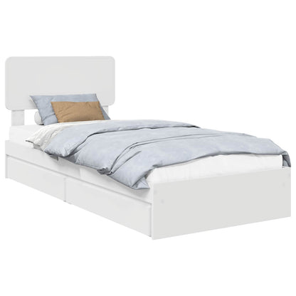 Letto con Contenitore Bianco 75 x 190 cm Legno multistrato | homemem39