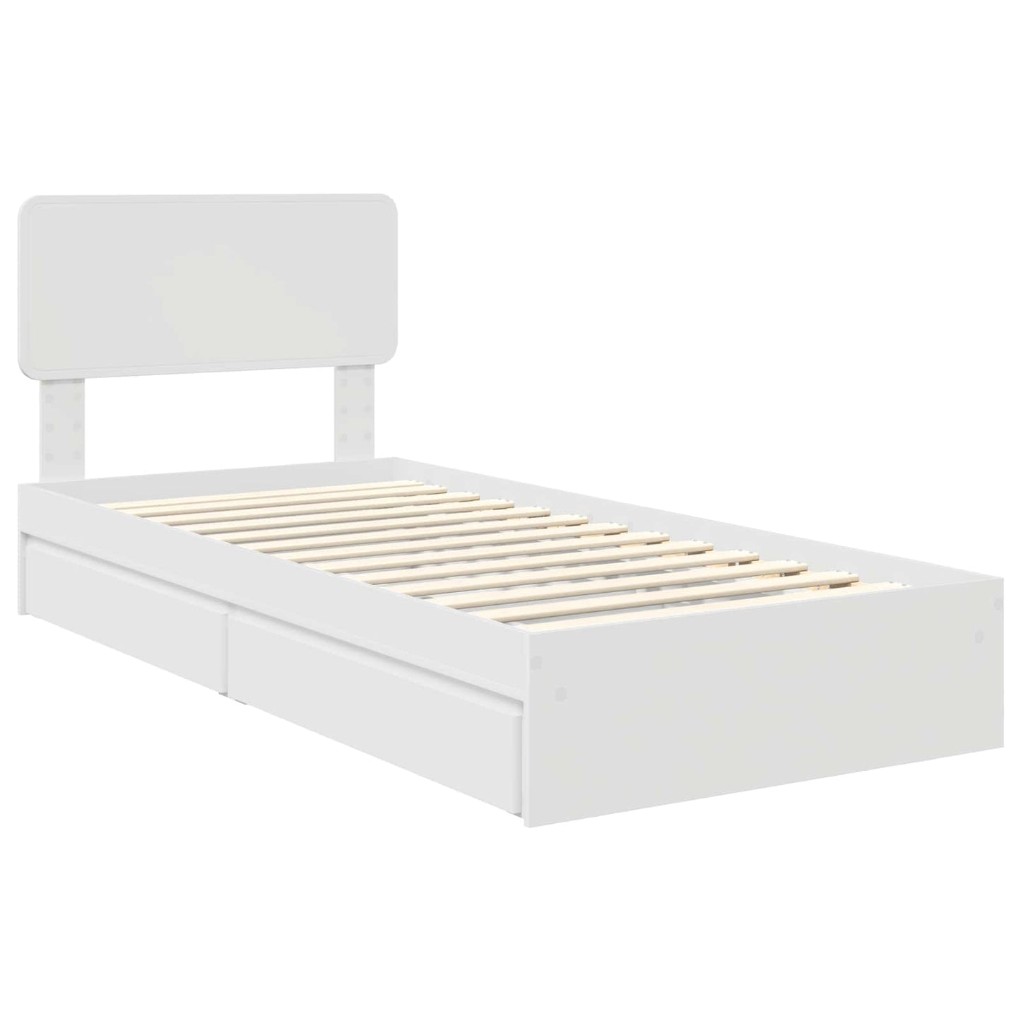 Letto con Contenitore Bianco 75 x 190 cm Legno multistrato | homemem39