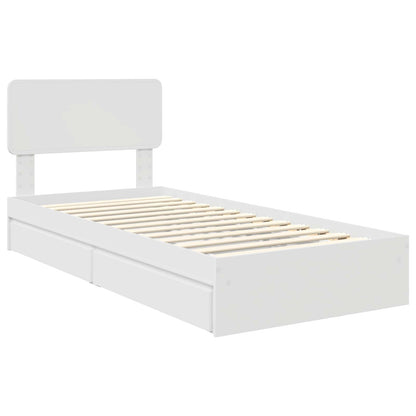 Letto con Contenitore Bianco 75 x 190 cm Legno multistrato | homemem39