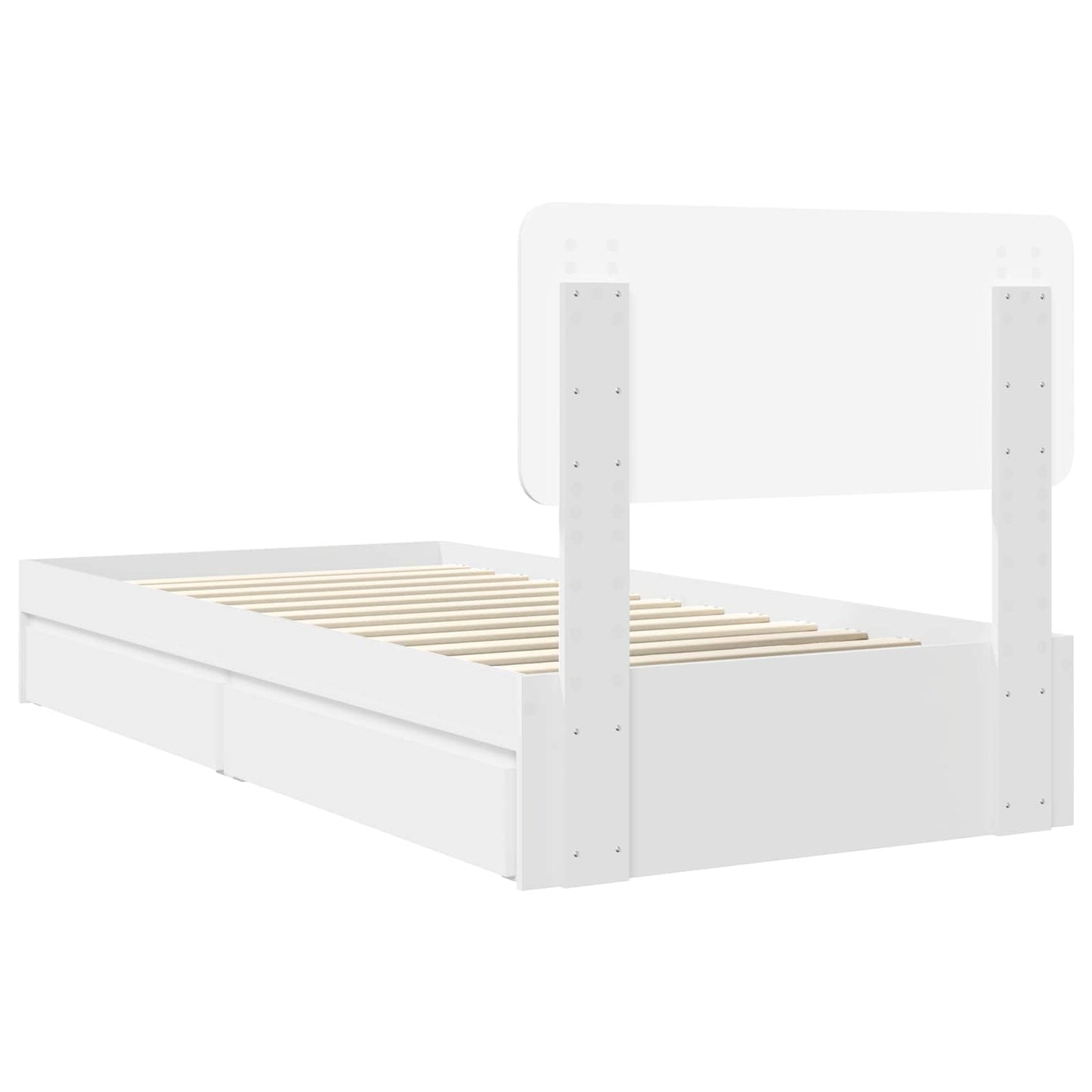 Letto con Contenitore Bianco 75 x 190 cm Legno multistrato | homemem39