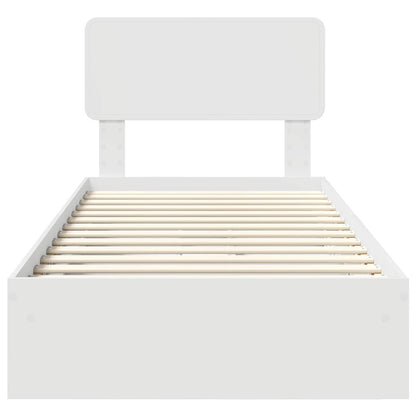 Letto con Contenitore Bianco 75 x 190 cm Legno multistrato | homemem39