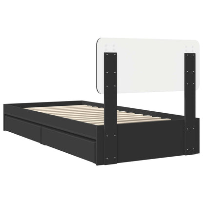 Letto con Contenitore Nero 75 x 190 cm Legno multistrato | homemem39