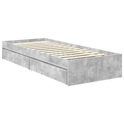 Letto con Contenitore con testiera Grigio cemento 70 x 190 cm | homemem39