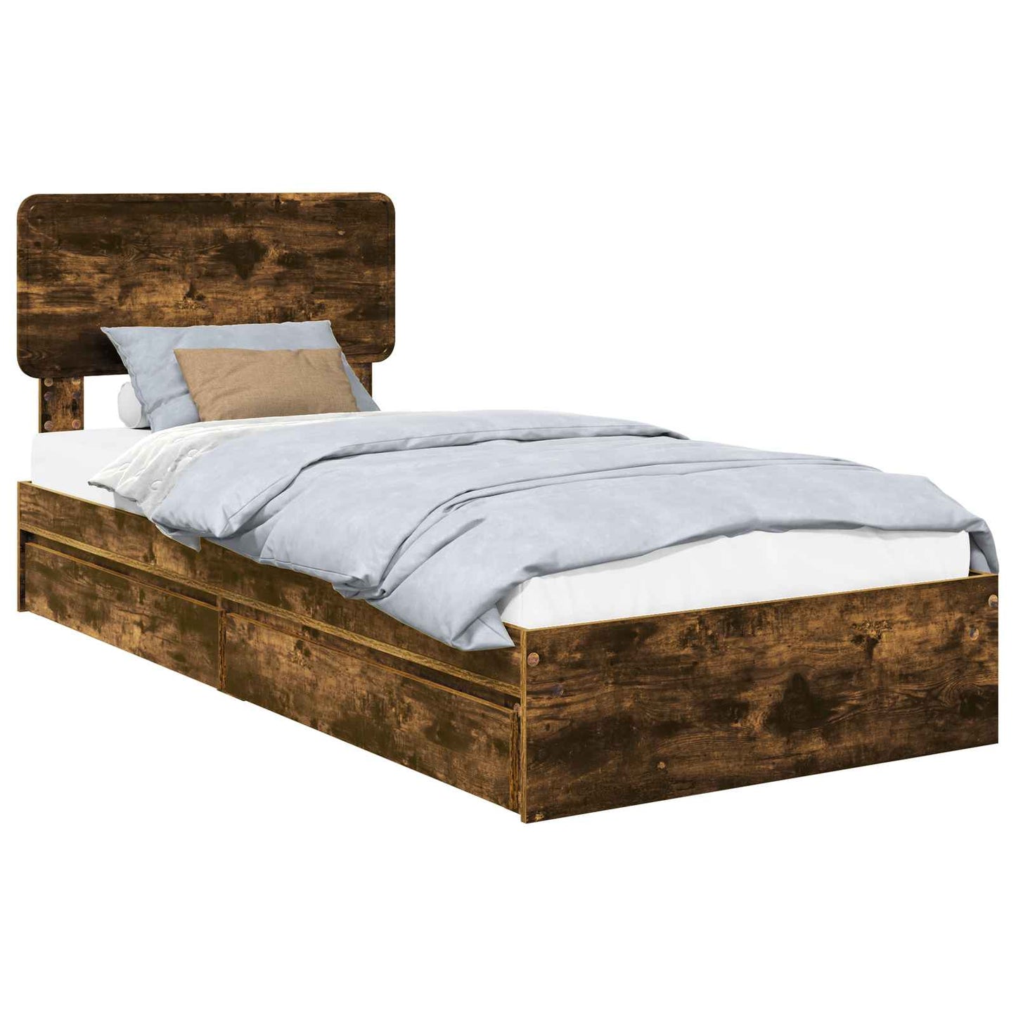 Letto con Contenitore Rovere fumé 75 x 190 cm Legno multistrato | homemem39