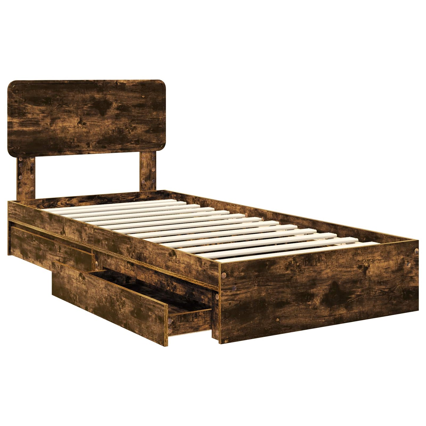 Letto con Contenitore Rovere fumé 75 x 190 cm Legno multistrato | homemem39