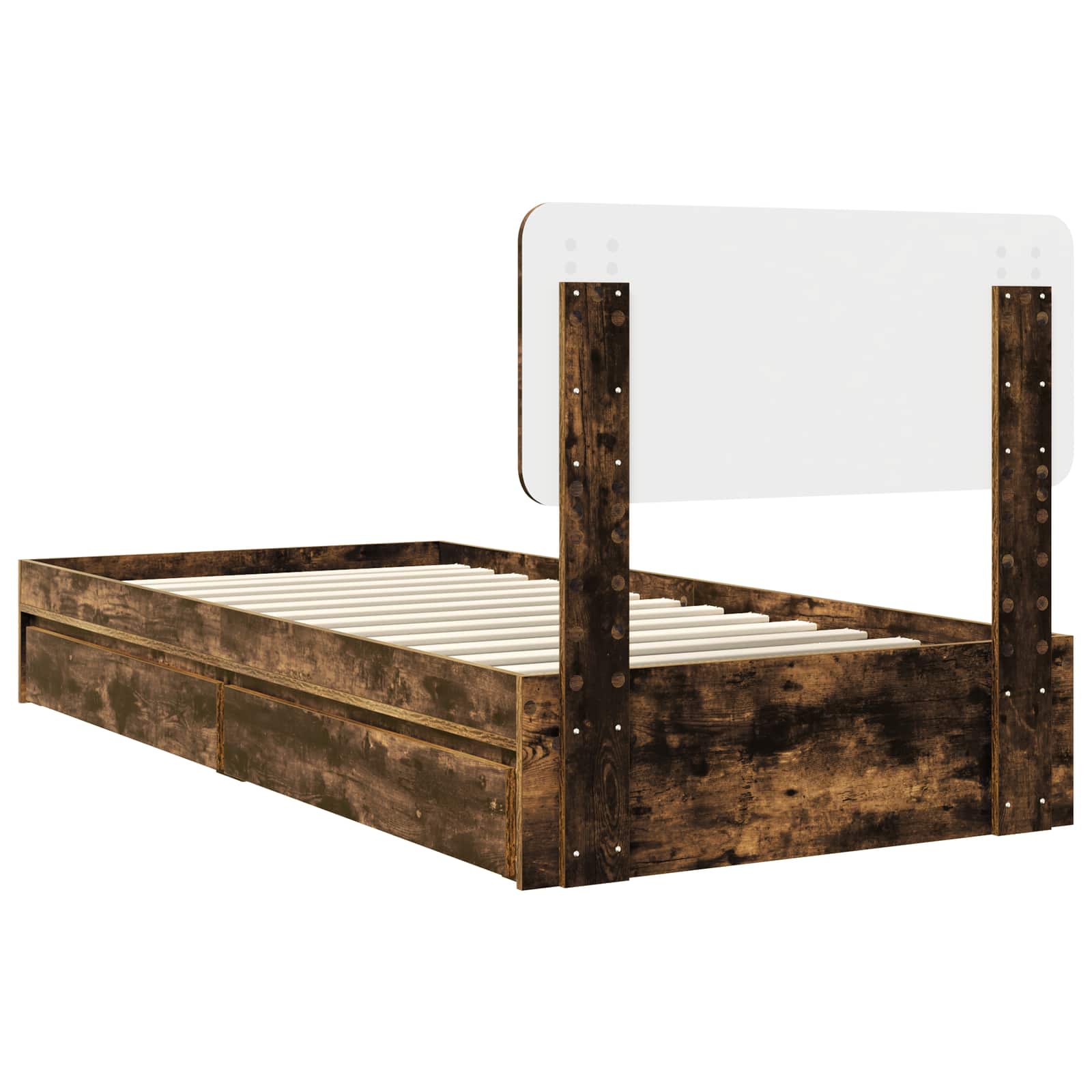 Letto con Contenitore Rovere fumé 75 x 190 cm Legno multistrato | homemem39