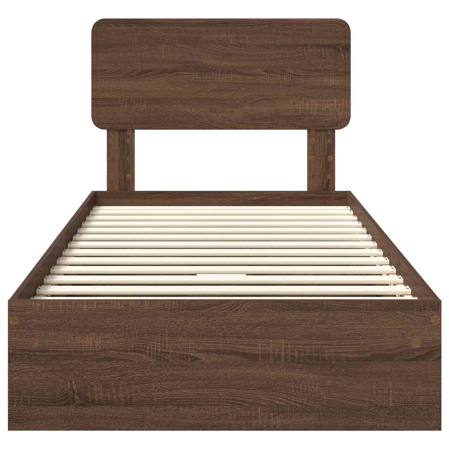 Letto con Contenitore con testiera Rovere Marrone 75 x 190 cm | homemem39