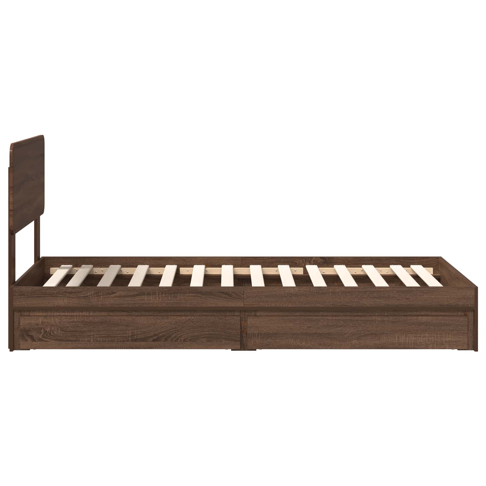 Letto con Contenitore con testiera Rovere Marrone 75 x 190 cm | homemem39