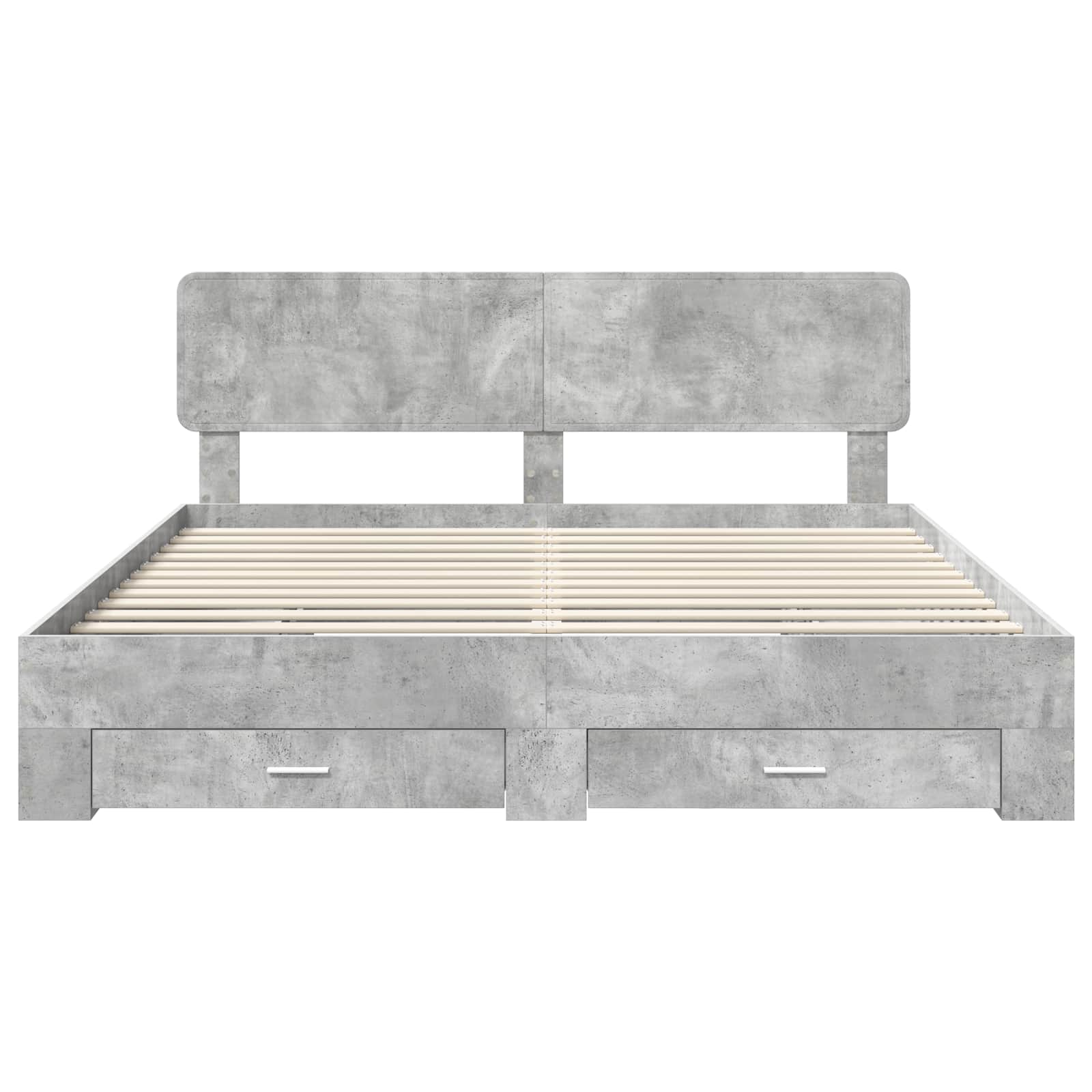 Struttura del letto con testiera Grigio cemento 200 x 200 cm | homemem39