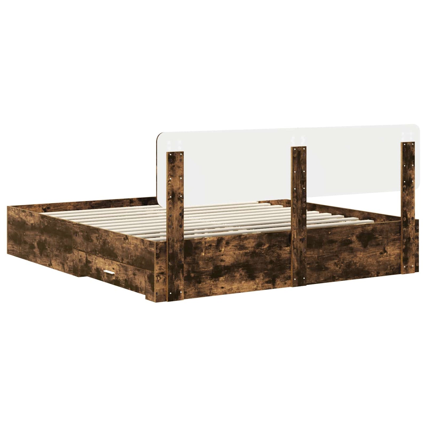 Struttura del letto Rovere fumé 200 x 200 cm Legno multistrato | homemem39