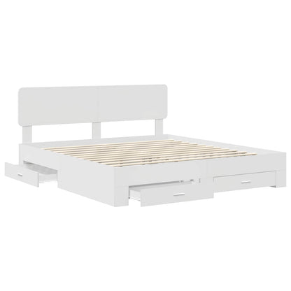 Struttura del letto Bianco 180 x 200 cm Legno multistrato | homemem39