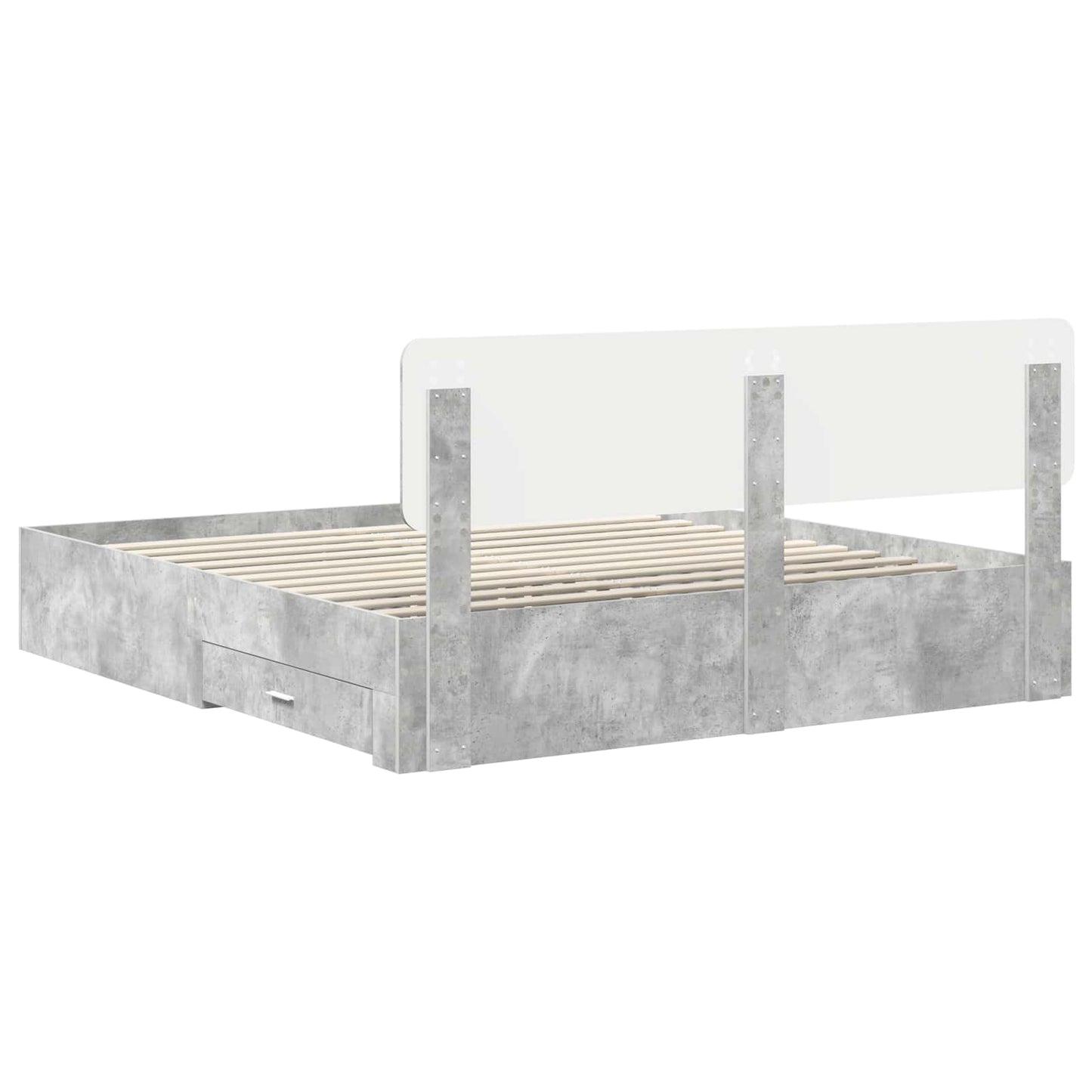 Struttura del letto con testiera Grigio cemento 180 x 200 cm | homemem39