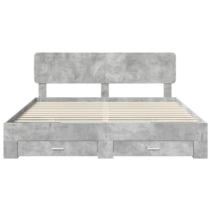 Struttura del letto con testiera Grigio cemento 180 x 200 cm | homemem39