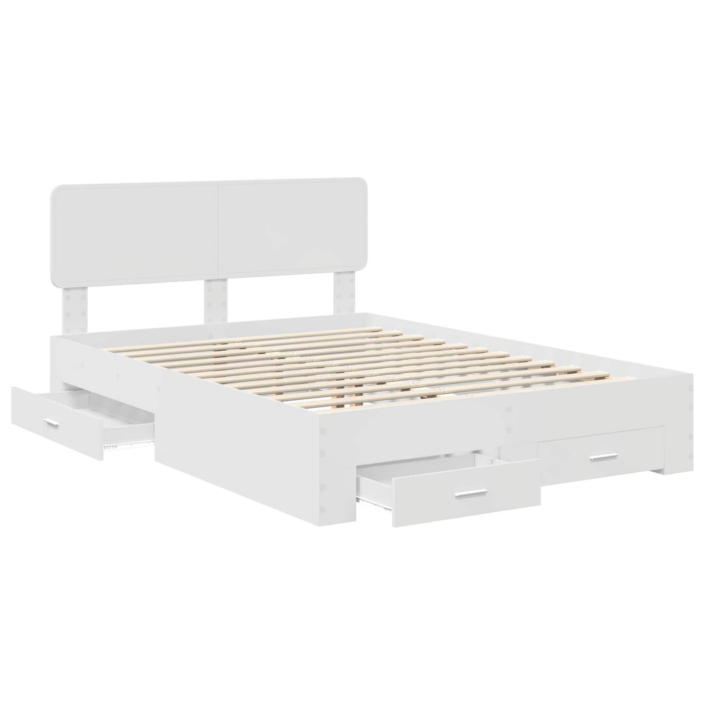 Struttura del letto Bianco 160 x 200 cm Legno multistrato | homemem39