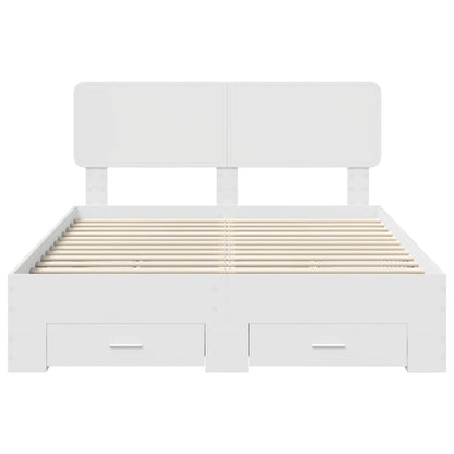 Struttura del letto Bianco 160 x 200 cm Legno multistrato | homemem39