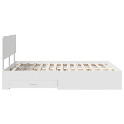 Struttura del letto Bianco 160 x 200 cm Legno multistrato | homemem39