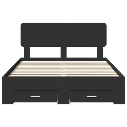 Struttura del letto Nero 160 x 200 cm Legno multistrato