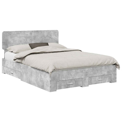 Struttura del letto con testiera Grigio cemento 160 x 200 cm | homemem39