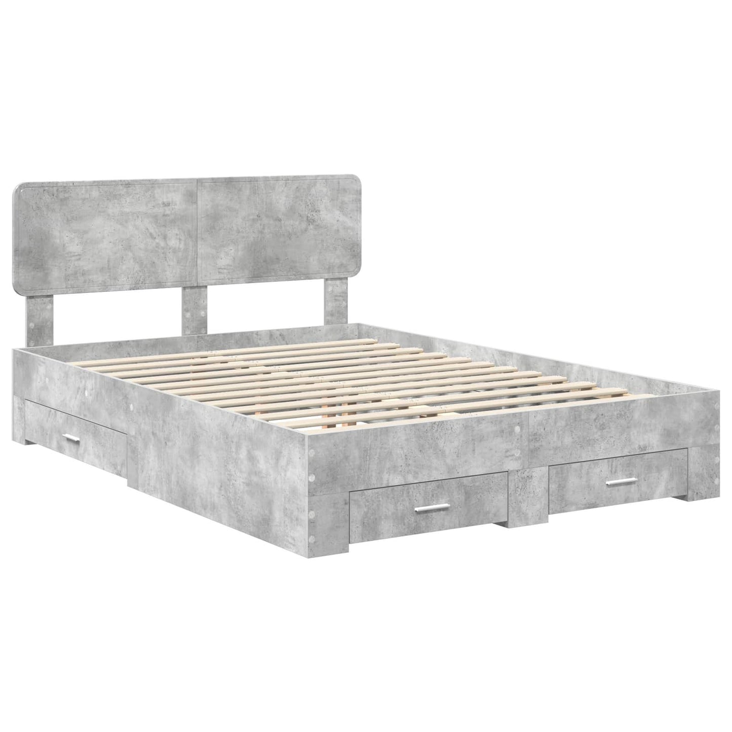 Struttura del letto con testiera Grigio cemento 160 x 200 cm | homemem39