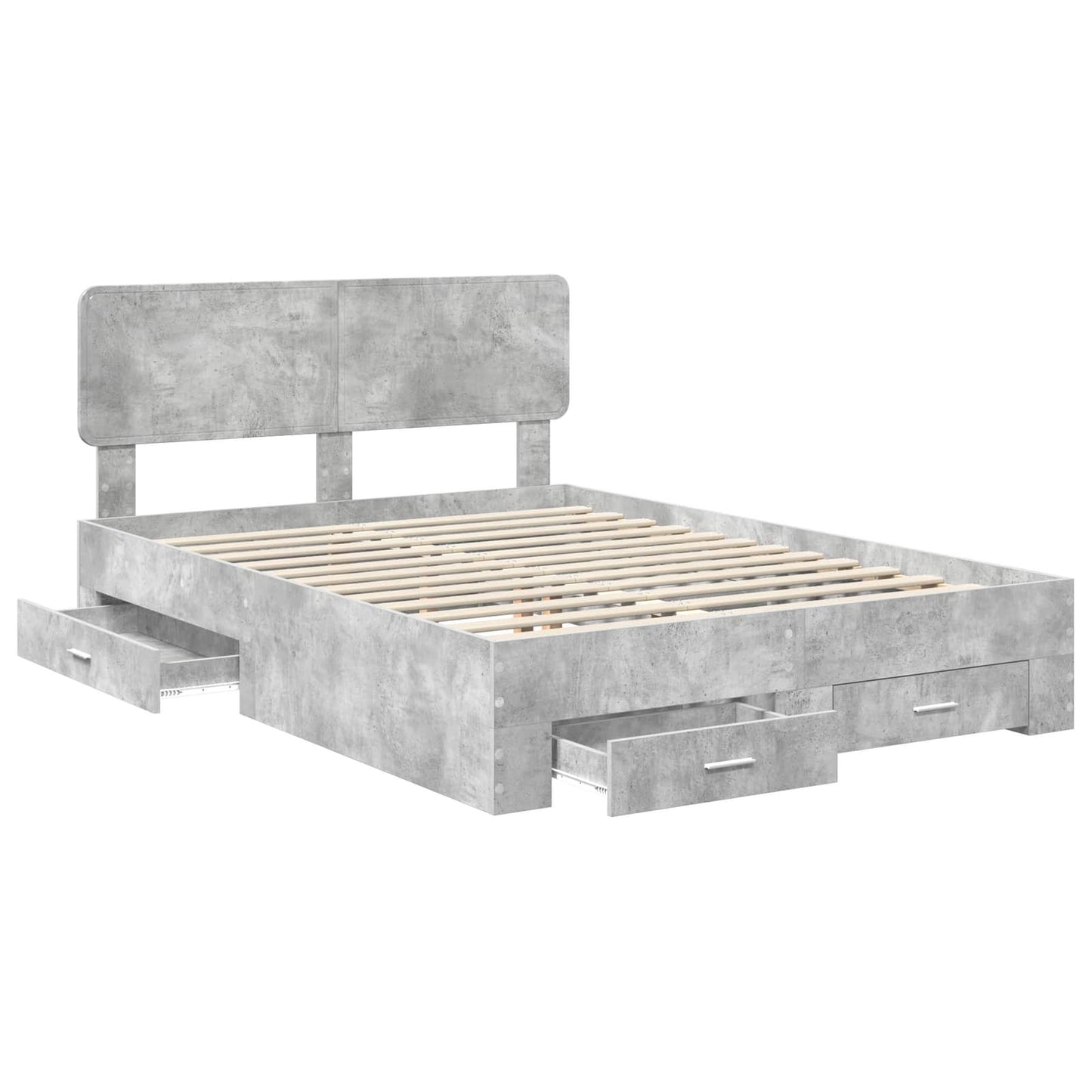 Struttura del letto con testiera Grigio cemento 160 x 200 cm | homemem39