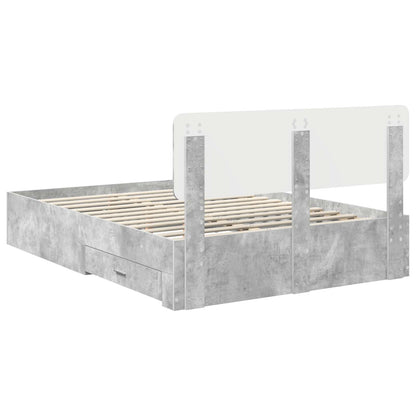 Struttura del letto con testiera Grigio cemento 160 x 200 cm | homemem39