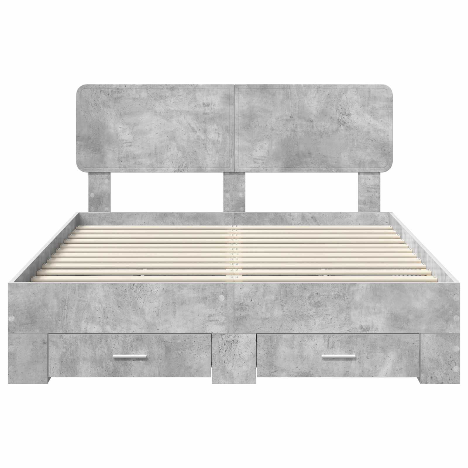 Struttura del letto con testiera Grigio cemento 160 x 200 cm | homemem39