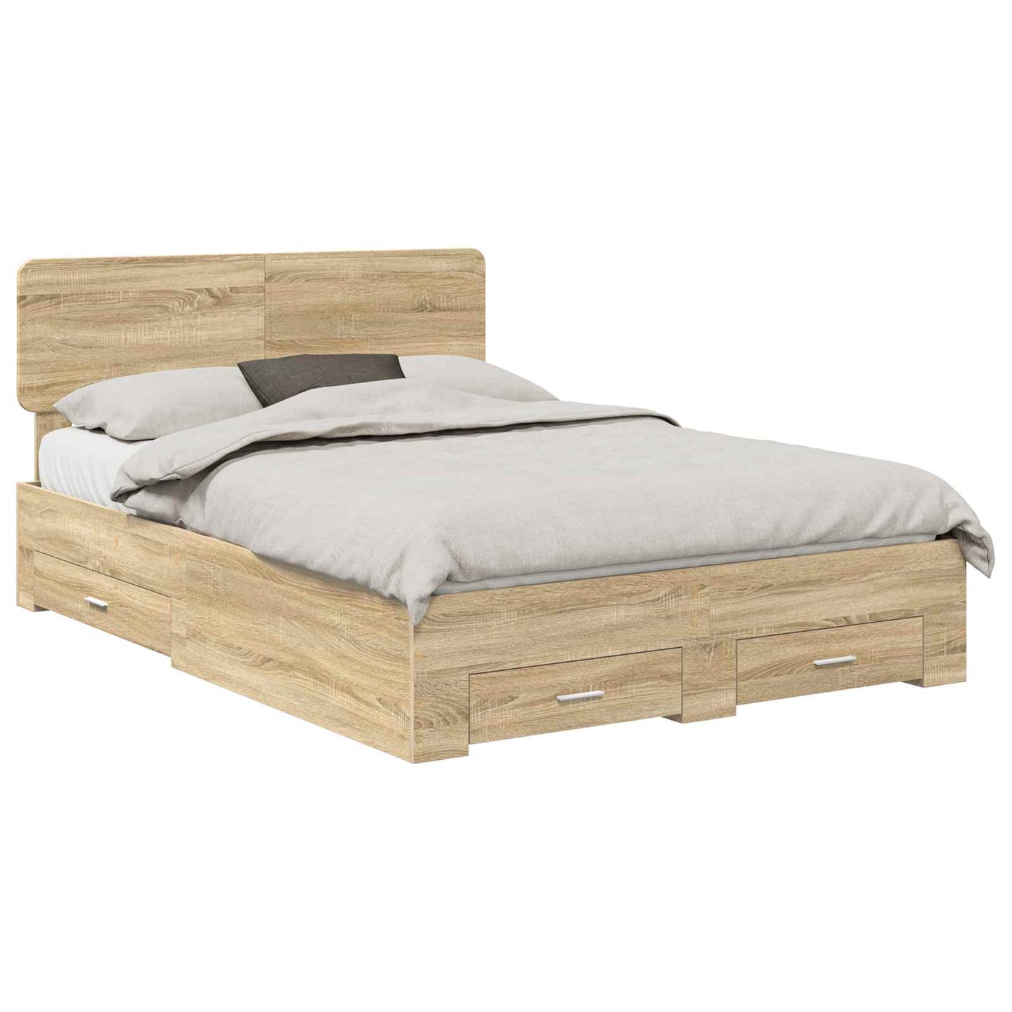 Struttura del letto con testiera Rovere Sonoma 150 x 200 cm | homemem39