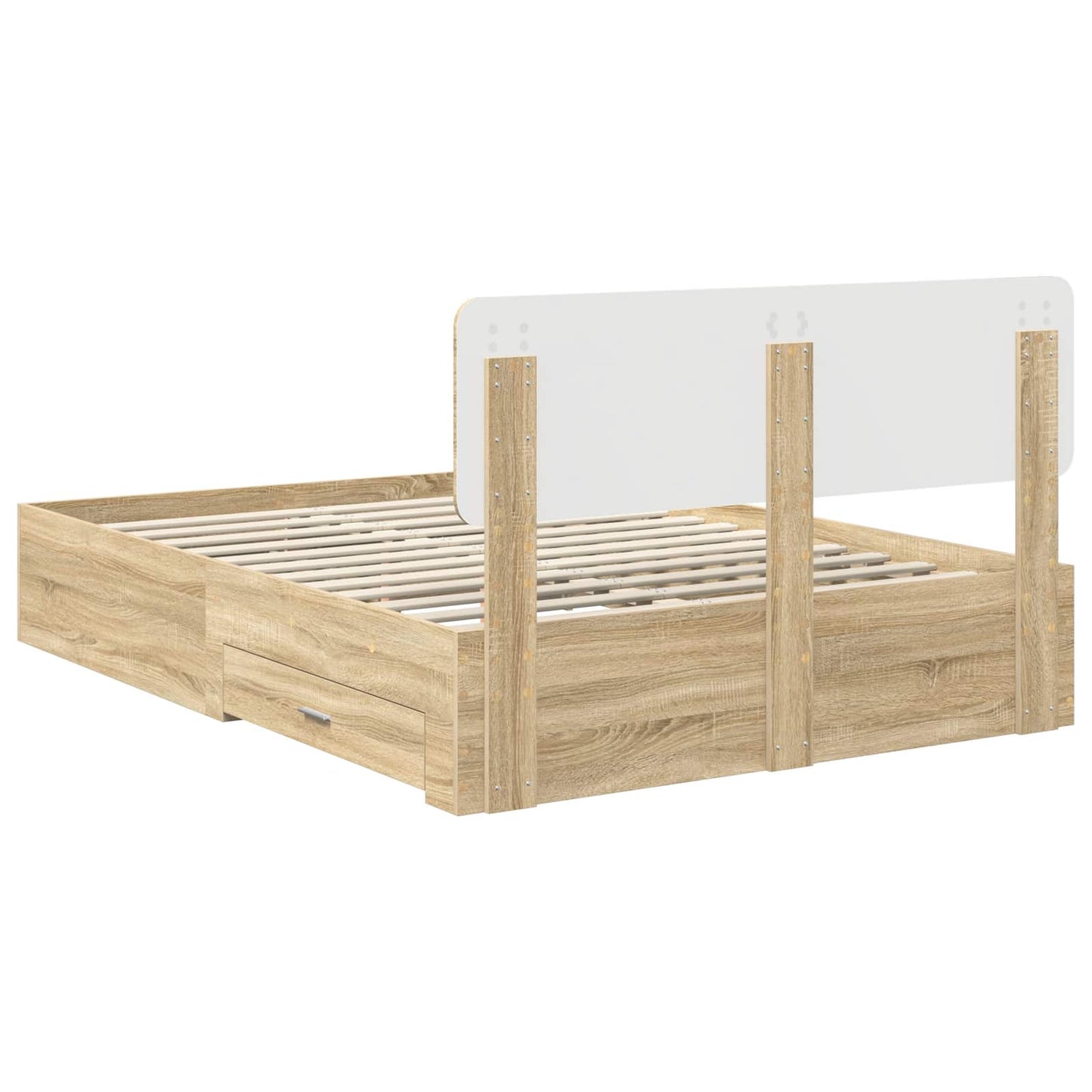 Struttura del letto con testiera Rovere Sonoma 150 x 200 cm | homemem39