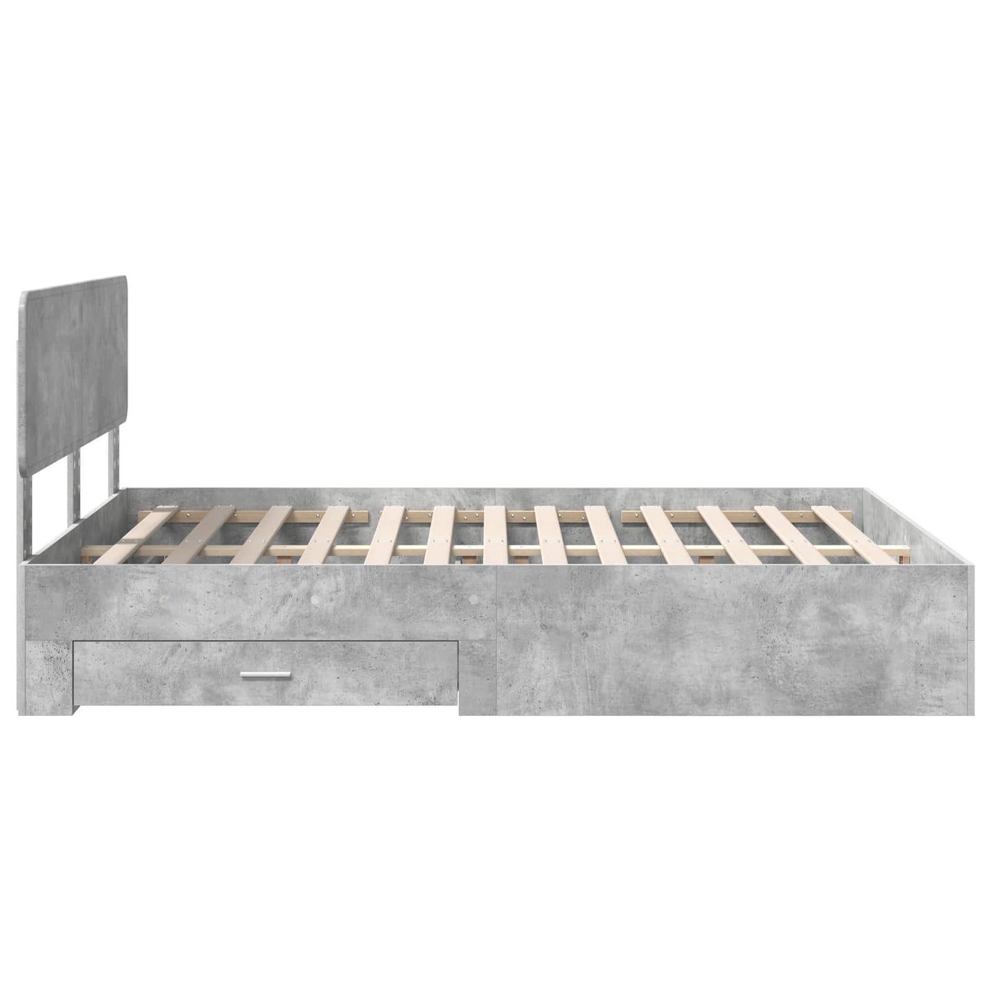 Struttura del letto con testiera Grigio cemento 150 x 200 cm | homemem39