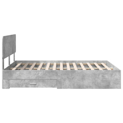 Struttura del letto con testiera Grigio cemento 150 x 200 cm | homemem39