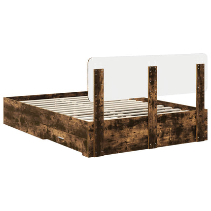 Struttura del letto Rovere fumé 150 x 200 cm Legno multistrato | homemem39