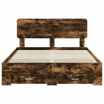 Struttura del letto Rovere fumé 150 x 200 cm Legno multistrato | homemem39