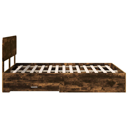 Struttura del letto Rovere fumé 150 x 200 cm Legno multistrato | homemem39