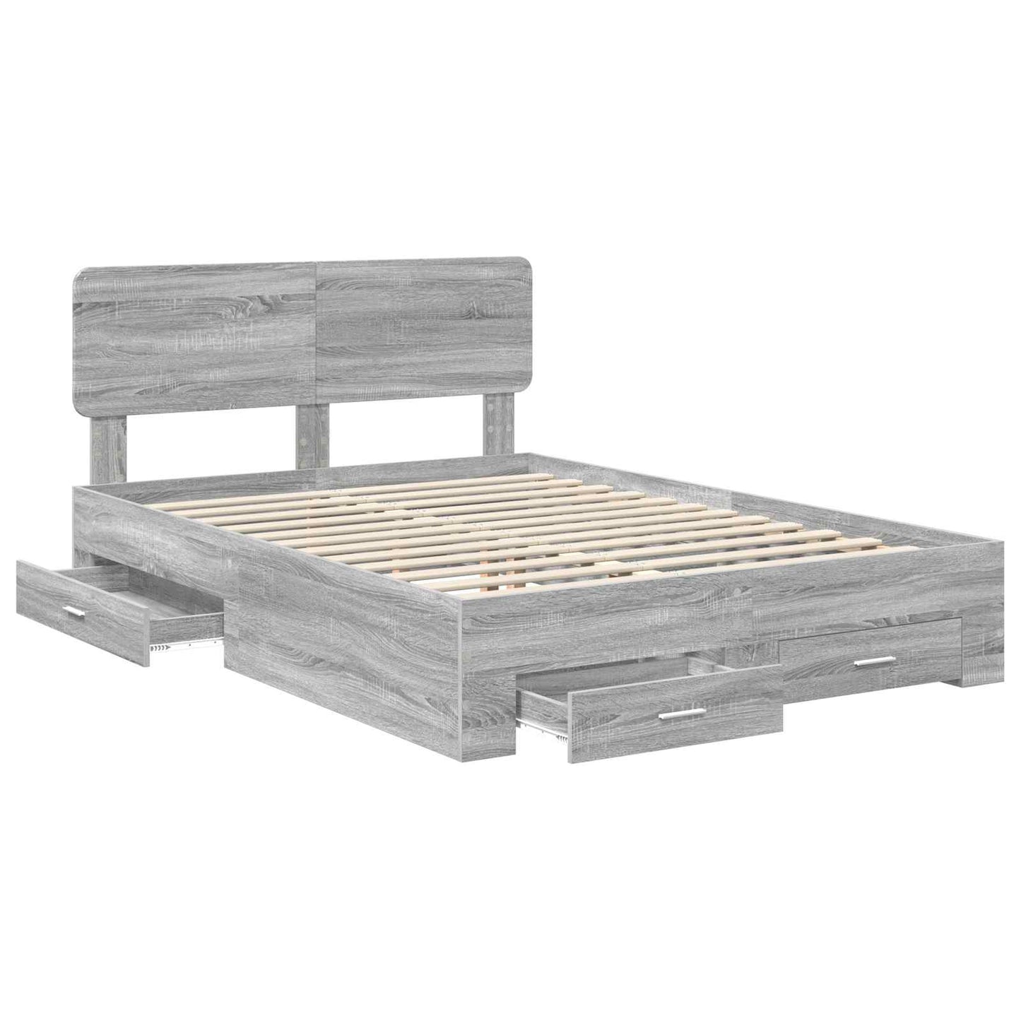 Struttura del letto con testiera Grigio Sonoma 150 x 200 cm | homemem39