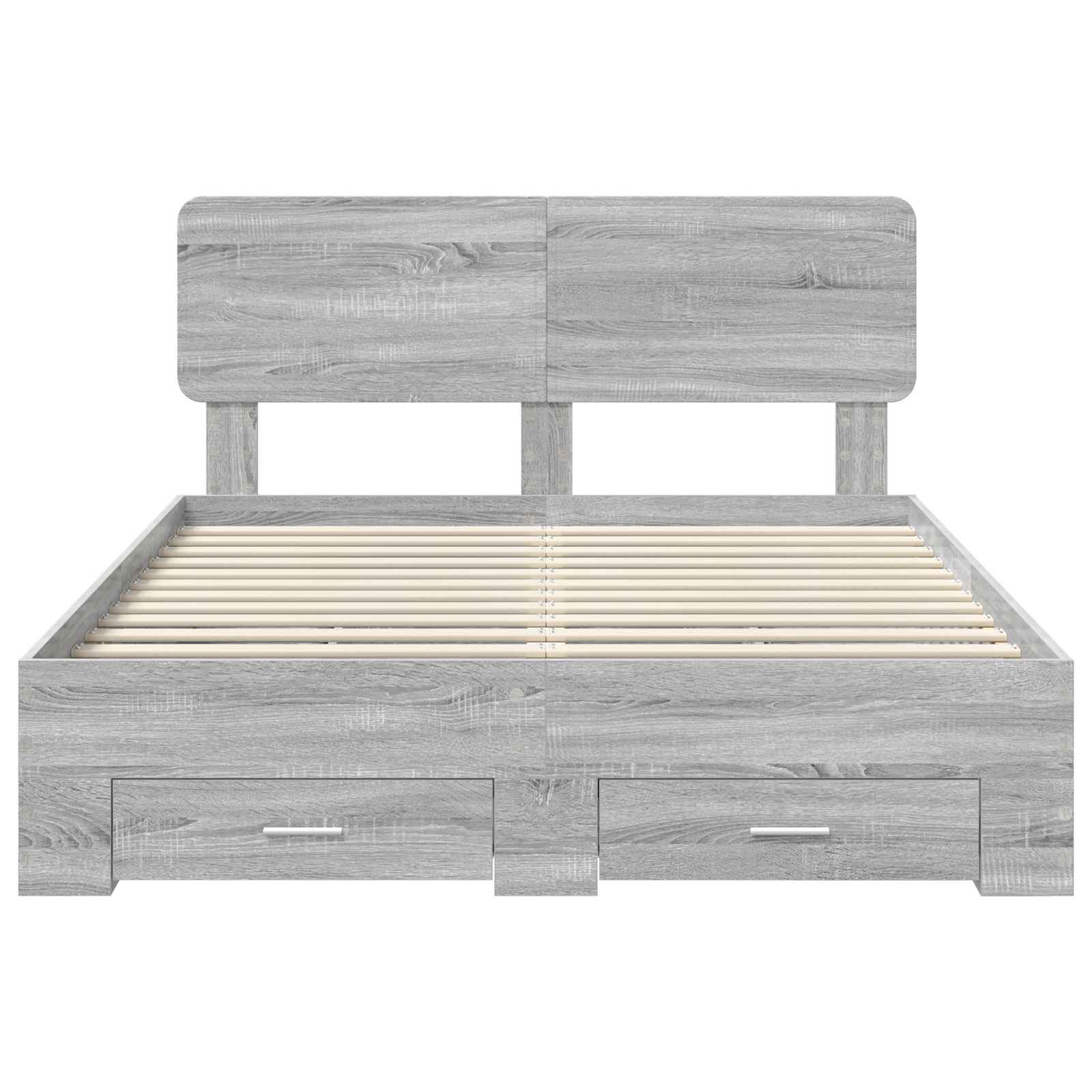 Struttura del letto con testiera Grigio Sonoma 150 x 200 cm | homemem39