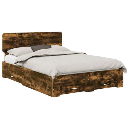 Struttura del letto Rovere fumé 140 x 200 cm Legno multistrato | homemem39