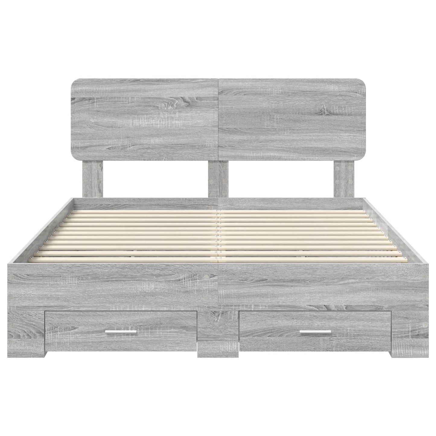 Struttura del letto con testiera Grigio Sonoma 140 x 200 cm | homemem39